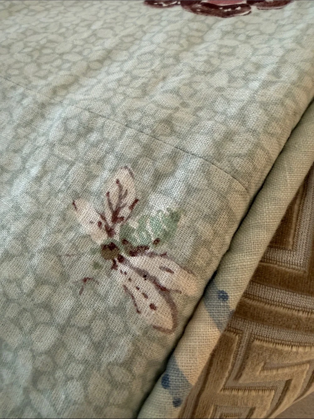 Custom designer twin Butterfly Reversible linen mix comforter, twin.